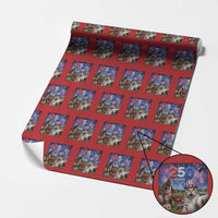 Cat Selfie with Bigfoot USA 250 Years Wrapping Paper Roll Funny 4th Of July Cat Graphic