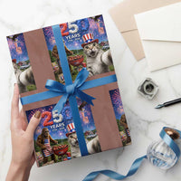 Cat Selfie with Bigfoot USA 250 Years Wrapping Paper Roll Funny 4th Of July Cat Graphic