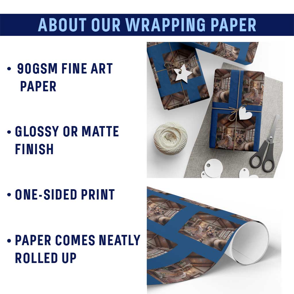 Cat Selfie with Woman Funny Cat Mom Wrapping Paper Roll
