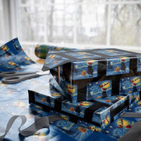 Cat Starry Night Xmas Wrapping Paper Roll Van Gogh Cat Lover Xmas - Wonder Print Shop