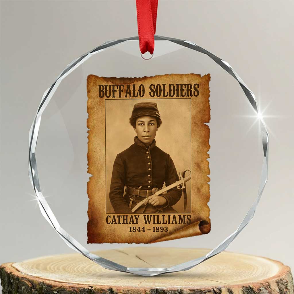 Cathay Williams Crystal Glass Ornament Buffalo Soldier First African American Female Soldier TS10