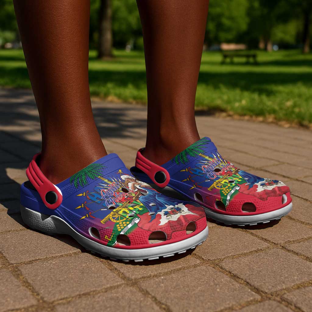 Catherine Flon Haiti Flag Day Clogs Shoes Ayiti Cherie Coat Of Arms