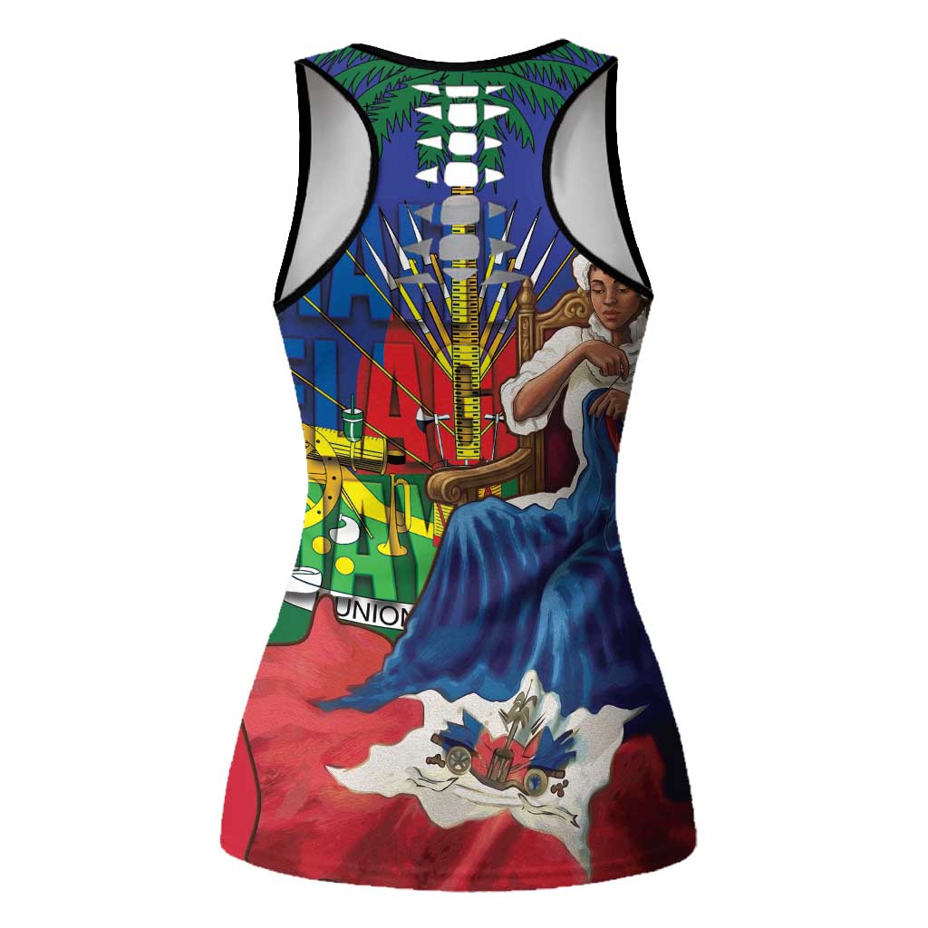 Catherine Flon Haiti Flag Day Hollow Tank Top Ayiti Cherie Coat Of Arms