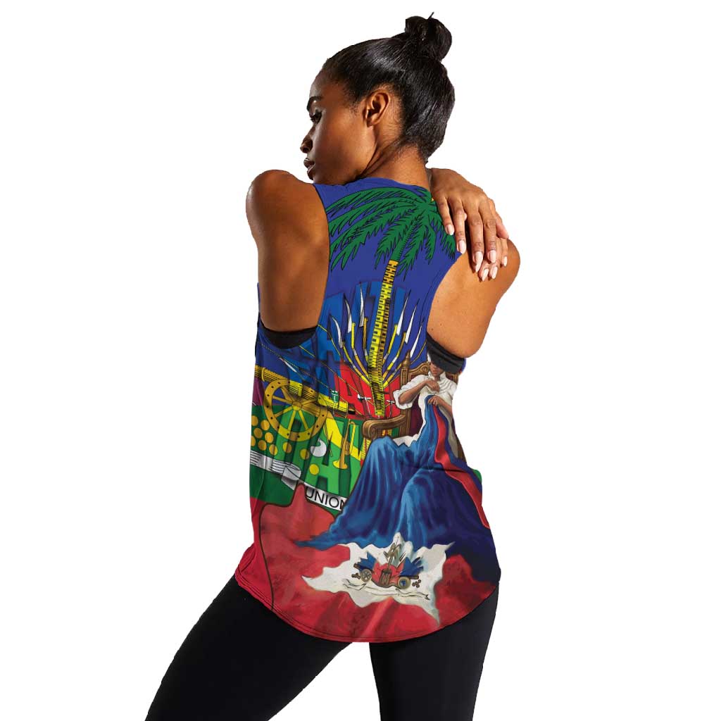 Catherine Flon Haiti Flag Day Women Racerback Tank Ayiti Cherie Coat Of Arms