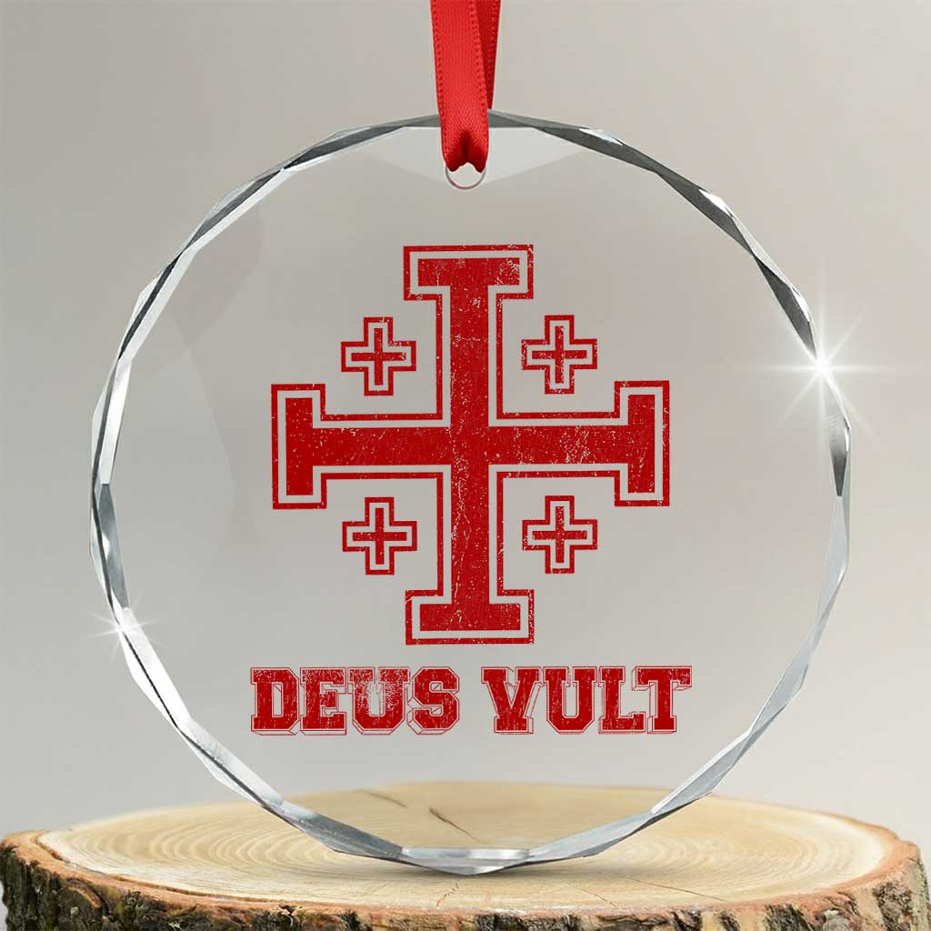 Catholic Knight Templar Crusader Cross Crystal Glass Ornament TS10