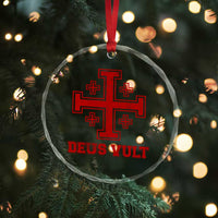 Catholic Knight Templar Crusader Cross Crystal Glass Ornament TS10