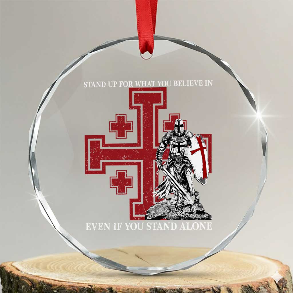 Catholic Knight Templar Crusader Cross Crystal Glass Ornament Kingdom Of Jerusalem