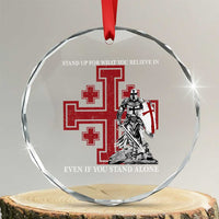 Catholic Knight Templar Crusader Cross Crystal Glass Ornament Kingdom Of Jerusalem