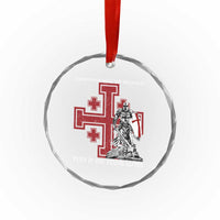 Catholic Knight Templar Crusader Cross Crystal Glass Ornament Kingdom Of Jerusalem