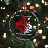 Catholic Knight Templar Crusader Cross Crystal Glass Ornament Kingdom Of Jerusalem