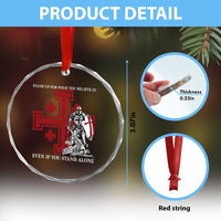 Catholic Knight Templar Crusader Cross Crystal Glass Ornament Kingdom Of Jerusalem