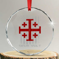 Catholic Knight Templar Crusader Cross Crystal Glass Ornament Knight Templar Patriotic American Flag