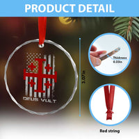 Catholic Knight Templar Crusader Cross Crystal Glass Ornament Knight Templar Patriotic American Flag