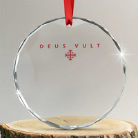 Catholic Knight Templar Crusader Cross Crystal Glass Ornament Subtle Minimal Christian Faith Deus Vult - Wonder Print Shop