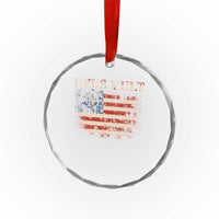 Catholic Knight Templar Crusader Cross Crystal Glass Ornament Vintage American Flag