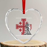 Catholic Knight Templar Crusader Cross Heart Crystal Glass Ornament Kingdom Of Jerusalem