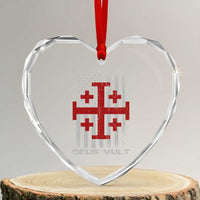 Catholic Knight Templar Crusader Cross Heart Crystal Glass Ornament Knight Templar Patriotic American Flag
