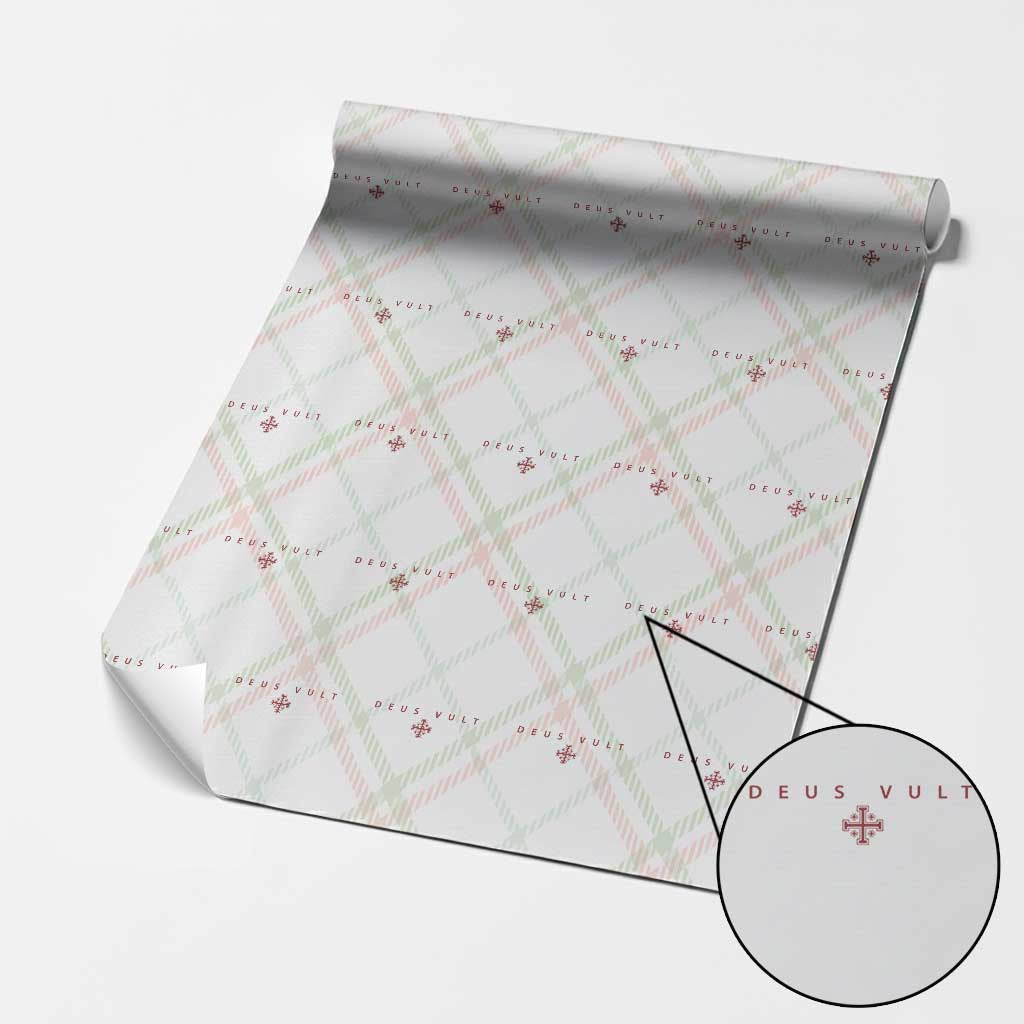 Catholic Knight Templar Crusader Cross Wrapping Paper Roll Subtle Minimal Christian Faith Deus Vult - Wonder Print Shop