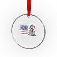 Catholic Knight Templar Crystal Glass Ornament American Flag Crusader Cross