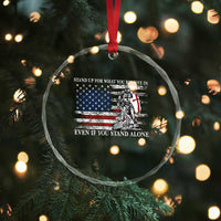 Catholic Knight Templar Crystal Glass Ornament American Flag Crusader Cross