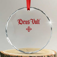 Catholic Knights Templar Cross Crystal Glass Ornament Crusader Deus Vult