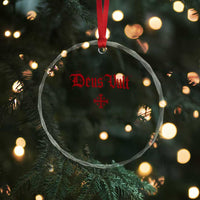 Catholic Knights Templar Cross Crystal Glass Ornament Crusader Deus Vult