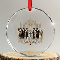 Catholic Saint Crystal Glass Ornament Pray Like A Girl Vintage Christian Faith Inspired
