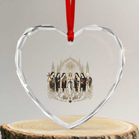Catholic Saint Heart Crystal Glass Ornament Pray Like A Girl Vintage Christian Faith Inspired