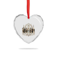 Catholic Saint Heart Crystal Glass Ornament Pray Like A Girl Vintage Christian Faith Inspired