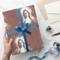 Catholic Virgin Mary Wrapping Paper Roll Vintage Marian Face Christian Our Lady