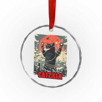 Catzilla Christmas Crystal Glass Ornament Japanese Cat Lover Kitty - Wonder Print Shop