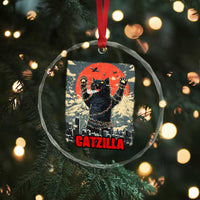 Catzilla Christmas Crystal Glass Ornament Japanese Cat Lover Kitty - Wonder Print Shop