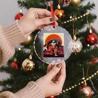 Catzilla Funny Cat Japanese Cityscape Crystal Glass Ornament - Wonder Print Shop