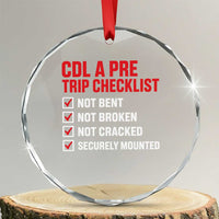 CDL A Pre Trip Checklist Trucker Crystal Glass Ornament Driver Safety Inspection Graphic