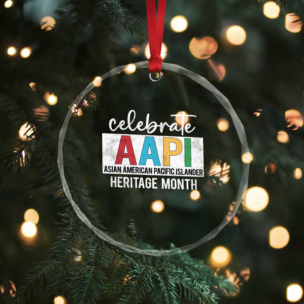 Celebrate AAPI Heritage Month Crystal Glass Ornament Asian American and Pacific Islander Countries