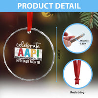 Celebrate AAPI Heritage Month Crystal Glass Ornament Asian American and Pacific Islander Countries