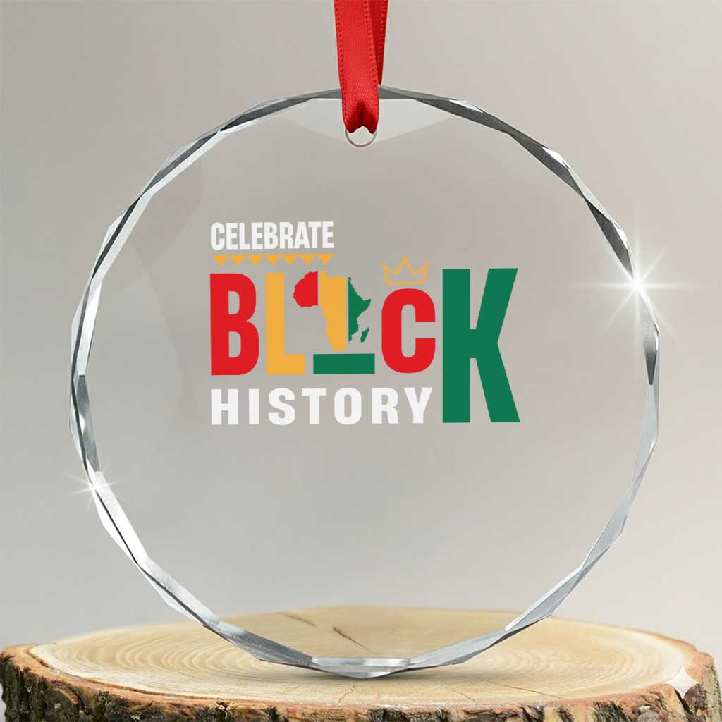 Celebrate Black History Crystal Glass Ornament African American History Africa Map