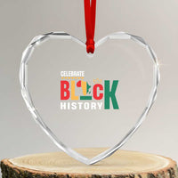 Celebrate Black History Heart Crystal Glass Ornament African American History Africa Map