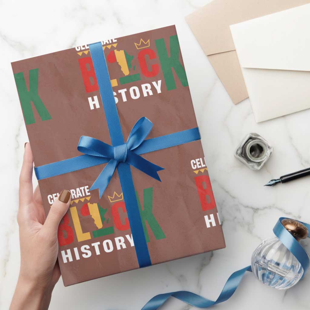 Celebrate Black History Wrapping Paper Roll African American History Africa Map