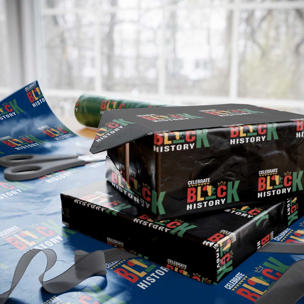 Celebrate Black History Wrapping Paper Roll African American History Africa Map
