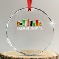 Celebrate Diversity St Patricks Day Beer Drinking Crystal Glass Ornament