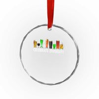 Celebrate Diversity St Patricks Day Beer Drinking Crystal Glass Ornament