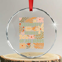 Celebrate Minds Of All Kinds Crystal Glass Ornament Autism Awareness Inspirational Quote Flowers