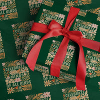 Celebrate Minds Of All Kinds Wrapping Paper Roll Autism Awareness Inspirational Quote Flowers