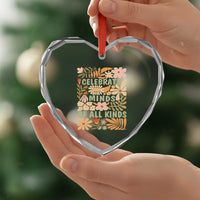Celebrate Minds Of All Kinds Heart Crystal Glass Ornament Autism Awareness Inspirational Quote Flowers