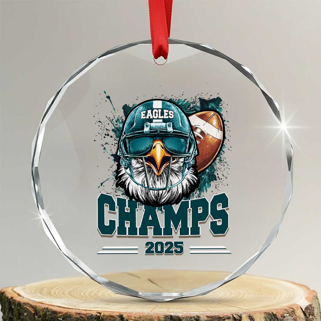 Celebrated Eagles Crystal Glass Ornament Championship 2025 Retro TS02