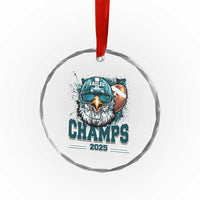 Celebrated Eagles Crystal Glass Ornament Championship 2025 Retro TS02