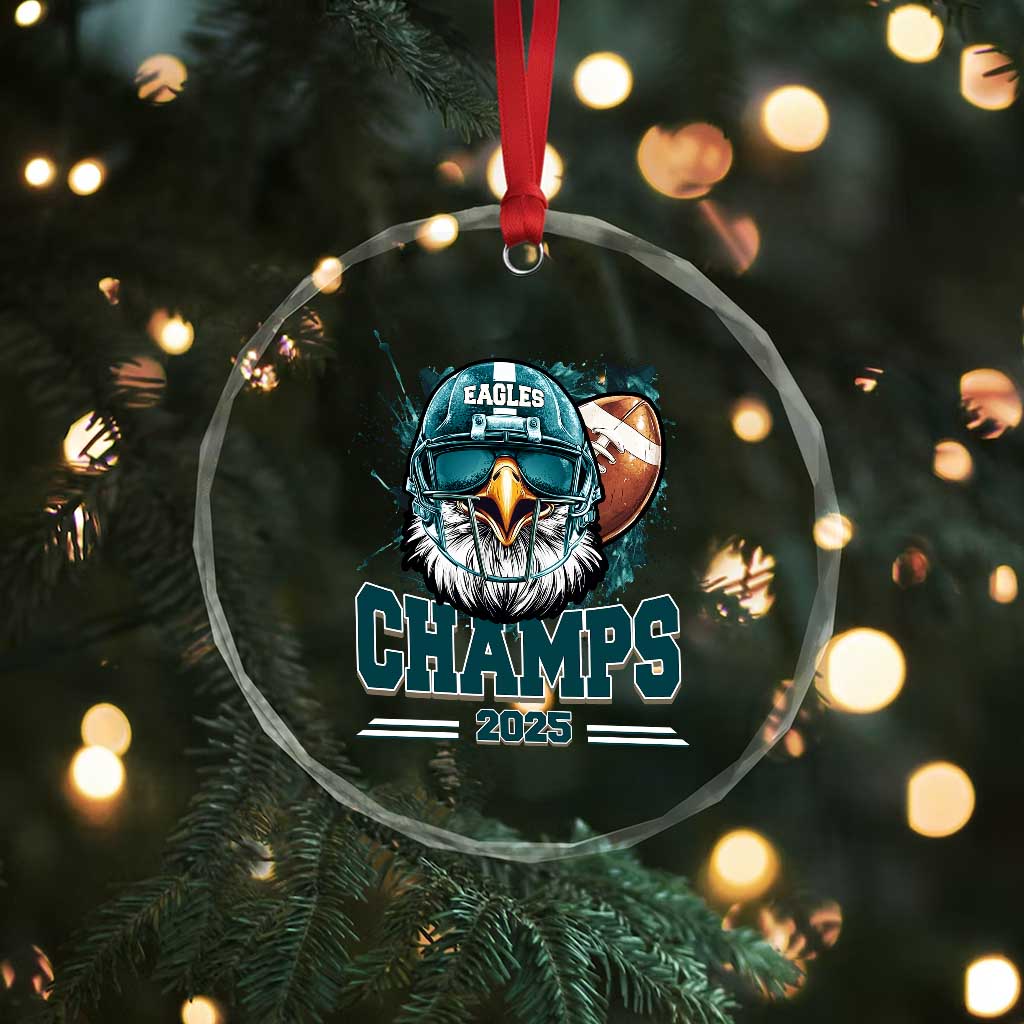 Celebrated Eagles Crystal Glass Ornament Championship 2025 Retro TS02