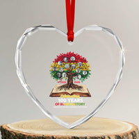 Celebrating 100 Years Of Black History Honoring The Past Inspiring The Future Heart Crystal Glass Ornament Black Leaders