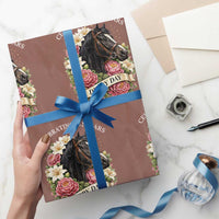 Celebrating 152 Years Derby Day Floral Wrapping Paper Roll Horse Racing Pink Peony White Lily Equestrian 152nd Anniversary
